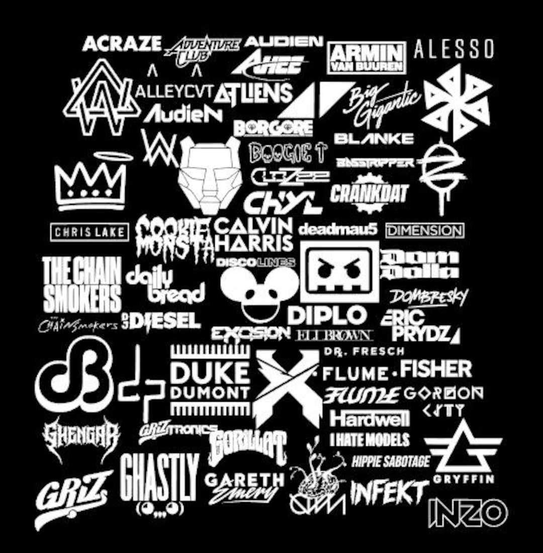 アート・デザイン・音楽 DOS Logos CUSTOM Dj/artist/musican/festival Name/logo DECAL - Multiple