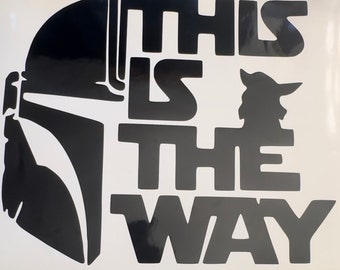 ESTA es la calcomanía MANDALORIANA de WAY: muestra el nombre con Din Djarin y Grogu