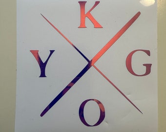 CALCOMANÍA CON EL LOGOTIPO DE KYGO: varios colores y tamaños, incluso brilla en la oscuridad: para autos, computadoras portátiles, teléfonos, ventanas, espejos, tazas, tazas y vasos
