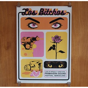 Los Bitchos LTD Edition Screen Print Gig Poster