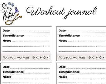 Workout Journal, Activity Tracker, Fitness Planner