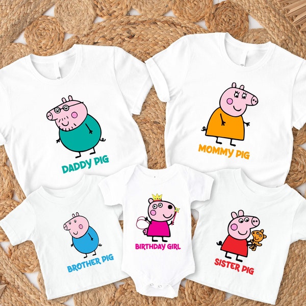 Family Pig Birthday Party Shirts, Pig Birthday Girl Or Boy T-shirts, Birthday Family Matching Tees, Birthday Party Gifts, Birthday Outfit.