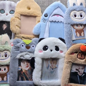 Porta tarjetas fotográficas, porta tarjetas fotográficas de peluche, soporte para tarjetas fotográficas, porta tarjetas fotográficas de K-pop, merchandising de boy bands