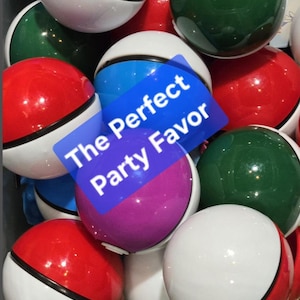 Plastic filled balls with mini figures set of 6, approx 1.9 inch, children basket stuffers, party favors, class valentines, Easter eggs,