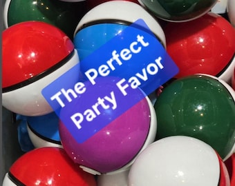 Plastic filled balls with mini figures set of 6, approx 1.9 inch, children basket stuffers, party favors, class valentines, Easter eggs,