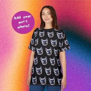 Custom Dog Face Shirt, Funny Birthday Gift for Pet Owner, Dog Lover Gift, Personalized All Over Print T-Shirt, Add Your Own Photo Tee