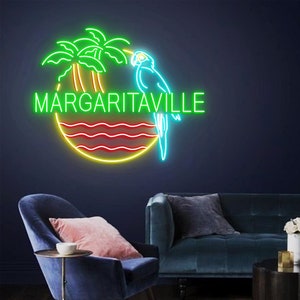 Custom Margaritaville Sign, Beach Bar Sign, Tiki Bar Sign, Personalized Beach Sign, Led Neon Signs, Home Tiki Bar Signs