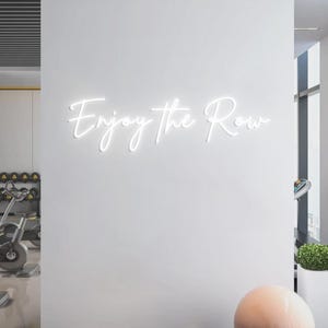 Enjoy the Row Neon Light Sign, Rowing Machine Workout Gym Wall Sign, Home Rowing Gym Room Decoration, Gift for Rower