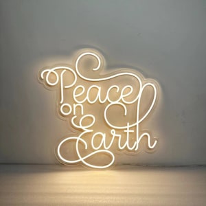 Segno personalizzato di pace sulla terra, decorazioni di pace, segno di pace nel mondo, decorazione del segno di pace, decorazione del segno di citazioni pacifiche, regalo di Natale