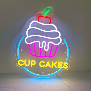 Cupcake Neon Sign, Bakery Shop Sign, Bake Shop Decor, Cupcakes Led Sign, Bakery Cake Shop Decoration