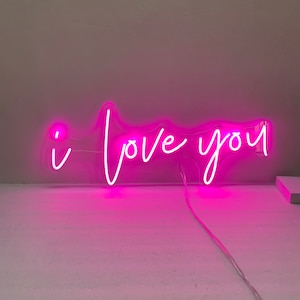 Kocham Cię Neon Znak, Kocham Cię Znak, Znak Miłości do Dekoracji Sypialni, Niestandardowe Pomysły Na Tło Ślubne Neon Znak, Prezent Rocznicowy
