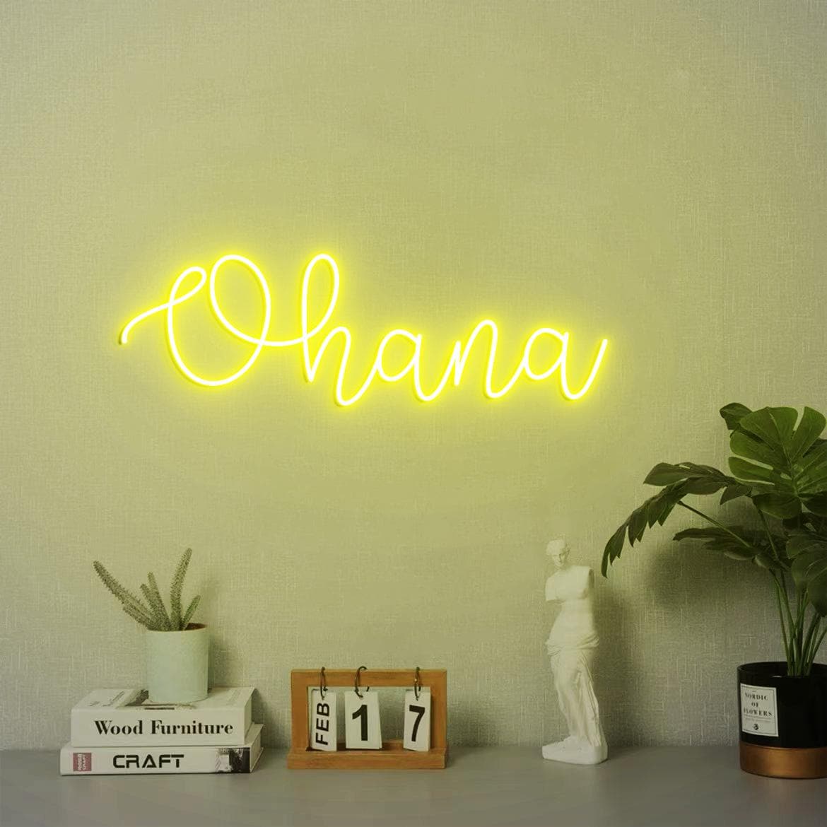 Ohana Neon Sign, Ohana Sign, Hawaiian Sign Home Wall Decorations