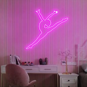 Insegna al neon di ginnastica, regalo per ginnasta, decorazione murale di ginnastica per la camera da letto di una ragazza, decorazione per la stanza di ginnastica, regalo di ginnastica per figlia