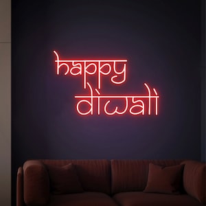 Happy Diwali Neon Sign, Happy Diwali, Diwali Decoration, Diwali Home Wall Decor, Diwali Backdrop Decorations