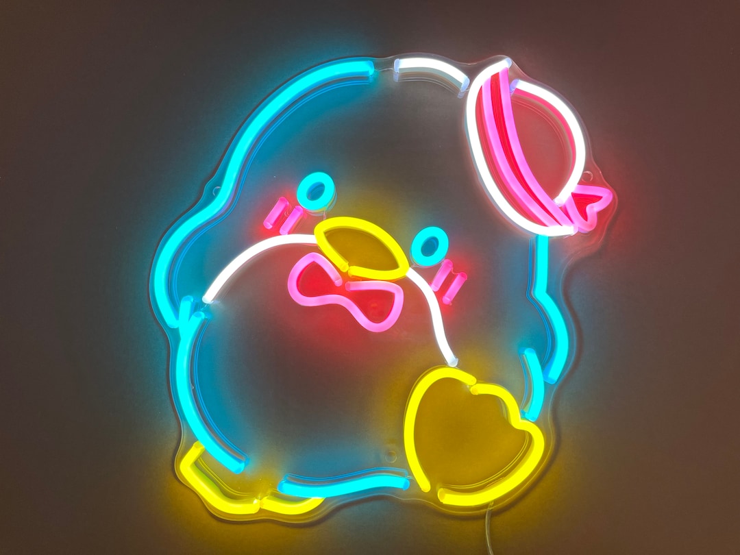 Penguin Neon Sign, Penguin With Hat Neon Light, Nursery Room Decor