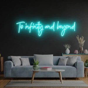 Verso l'infinito e oltre la luce al neon, decorazione di nozze, segno di luce al neon per l'arte della parete della camera da letto, regalo di anniversario