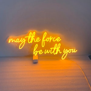 Insegna al neon personalizzata, insegna al neon "Che la forza sia con te", decorazione da parete di Star Wars, regalo per ragazzi, insegna al neon del gioco, regalo di Natale