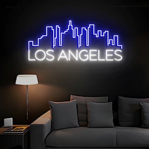 Los Angeles Neon Light, Los Angeles Skyline Decor, Los Angeles City Sign, Custom City Skyline Led Light Sign, Los Angeles Wall Decor