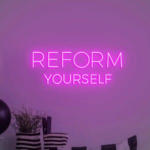 Insegna al neon Reform Yourself, Insegna Reform Yourself, Insegna Pilates Studio, Lampada da parete Pilates Room, Insegna Pilates, Insegna Reformer Pilates Studio