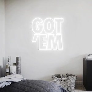Letreiro de neon Got'em, decoração de parede para tênis, luz neon, presente para fãs de tênis, adição personalizada ao quarto de tênis