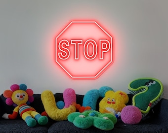 Stop Sign Decor, Stop Sign Neon, Stop Sign Art, Acrylic Stop, Road