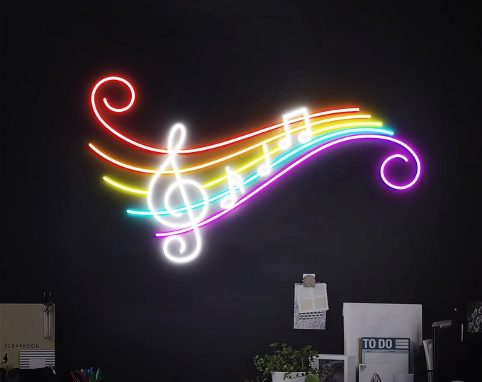 Musik Note Neon Schild, Musik Dekor, Musik Note Wandkunst, Geschenk für Musikliebhaber