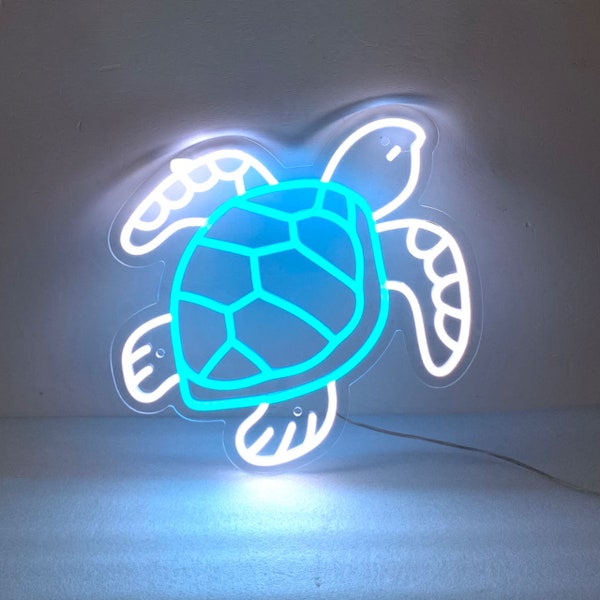 Schildpad neon teken, gepersonaliseerde schildpad cadeau, schildpad kamer decor, oceaan schildpad muur decor, jongens geschenken