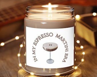 Vela de martini espresso, martini espresso, regalo para ella, regalo para él, velas, regalo de inauguración de la casa, regalo de Navidad, estampado de martini espresso