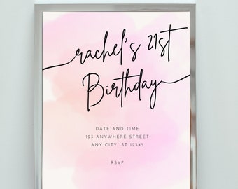 Pink Birthday Invitation