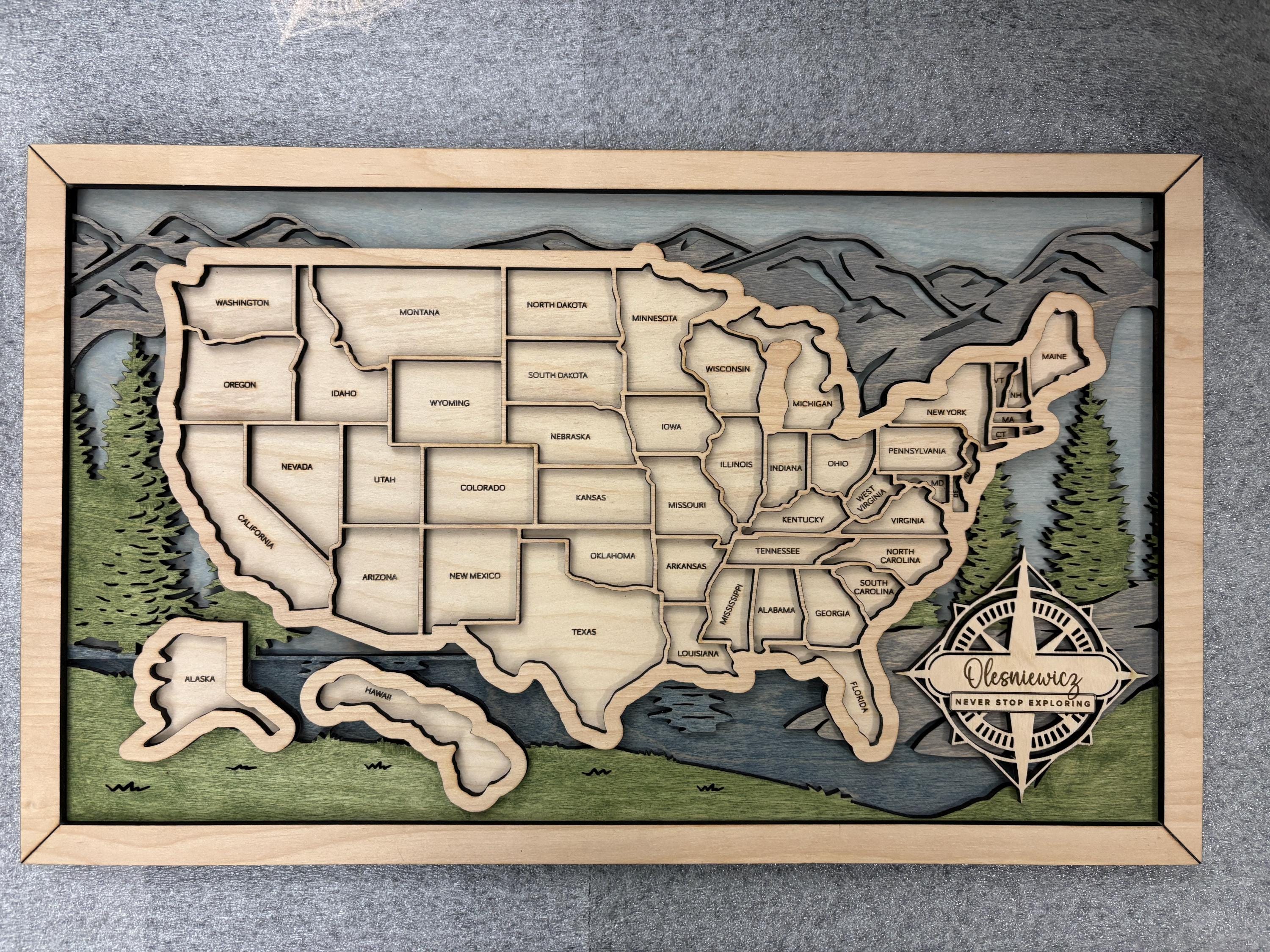 Visited States Map - Etsy, image size:3000x2250