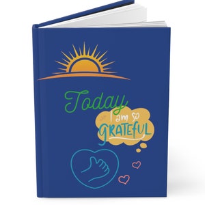 Today I am So Grateful Journal Hardcover Notebook, Grateful for Journal, Exploration Blank Journal, Life Goals Teen journal,