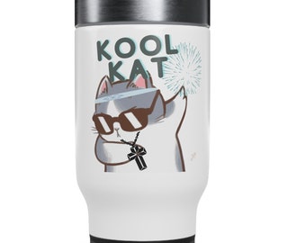 Kool Kat Coffee mug, Crazy Cat Mug, Lover Mugs, Cat Owner Mug, Funny Sayings Mug, Cat Theme Ceramic Cup, Pet Coffee Mugs, Coffee Lover