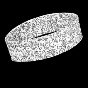 Black & White Indian Design Sports Unisex Headband, Stretchy Moisture Wicking Material