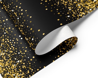 Confetti regalo in oro nero, fogli di carta