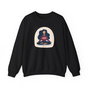 Unisex Crewneck Sweatshirt - Yoga Pose, Heavy Blend Sweatshirt for Men and Women, Ethically Grown Cotton Sweatshirt