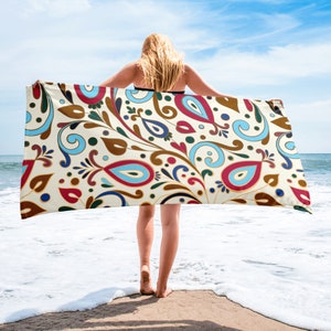 Large Luxury Sublimated Beach Towel, Perfect for Bath, Pool, Picnic and Travel
