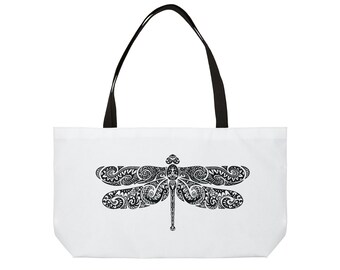 Torba podróżna Dragonfly Indian Mandala, dół w kształcie litery T, prezent dla kobiet lub mężczyzn