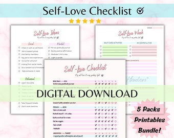 Well Being Checklist.pdf Self-care Planner Checklist for Mental Health and Wellness, Weekly Well ...