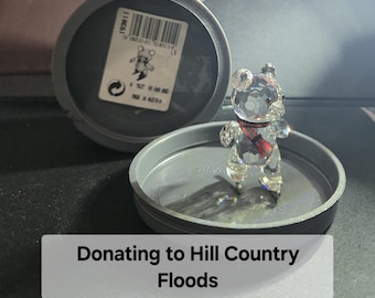 Vintage Swarovski Kris Bear skate donate for flood crystal  quartz Swarovski certificate package retired silver crystal dicare free shipping