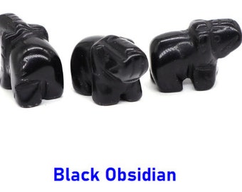 Black Obsidian Elephant Crystal Figure gift elephant lovers crystal lover birthday home decor living room decor office decor quartz Dicaré