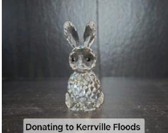 Vintage Swarovski Bunny rabbit crystal figure quartz Swarovski certificate package retired figure silver crystal dicare free shipping