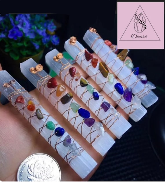 Chakra Crystals Selenite Crystal Stick: Natural Wand For Meditation & Décor Crystal Kit - Foto 7