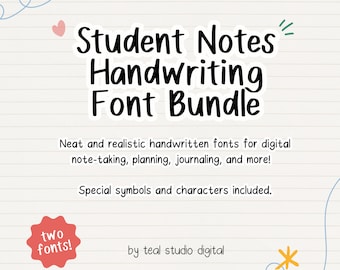 Handwritten Font Bundle: Neat Fonts for Goodnotes, Digital Planner (Digital Download)