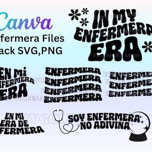 Enfermera Latina Digital Files - Spanish Nurse Sublimation Designs - In My Enfermera Era Templates - Archivos Digitales para Enfermeras SVG