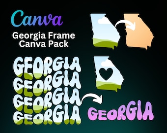 Molduras Georgia Canva - Modelo de Moldura Georgia Canva Editável - Modelo Digital de Design SVG Fácil de Arrastar e Soltar - Elementos e Design DIY