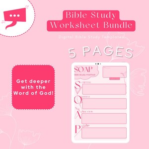 Bible Study Worksheet Bundle | SOAP Bible Study | REAP Bible Study | Bible Character Study | Bible Verse Mapping | Bible Chapter Mapping
