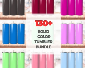 130+ Einfarbige Becher Wrap Bundle, Einfarbig PNG, Grundfarbe Tumbler, 20 Unzen Einfarbig Sublimation Designs, Nahtloser Tumbler Wrap PNG
