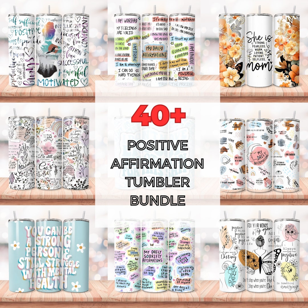 Stay Positive With Our 40 Design Tumbler Wrap Bundle, Mom Quotes ...