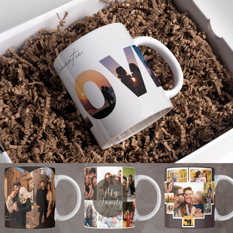 Über 80 Fügen Sie Ihr eigenes Foto-Tassenverpackungspaket hinzu, selbst bearbeitbare Tasse mit eigenem Foto, bearbeitbarer Canva-Tumbler, eigene Fotosublimation, Tassenverpackung PNG, Kaffeetasse Bild 4