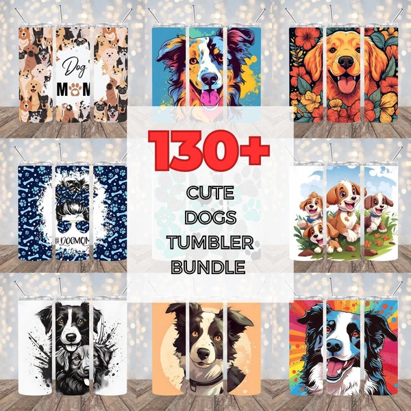 130+ Dogs Tumbler Wrap Bundle, Dog Mom & Dad Tumbler Designs Breeds, Dog Tumbler Wrap Designs for Sublimation, 20oz Skinny Tumbler Wraps